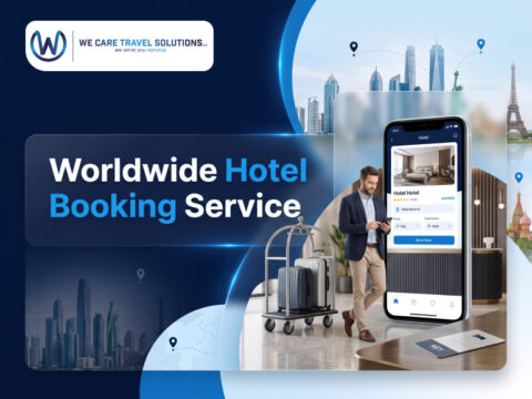 Worldwide hotel booking service by We Care Travel Solutions with online hotel reservations, traveller, luggage and global destinations.